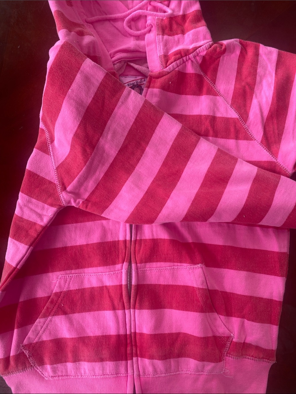 Pink Striped Hoodie Jacket - Women's Casual Zip-Up